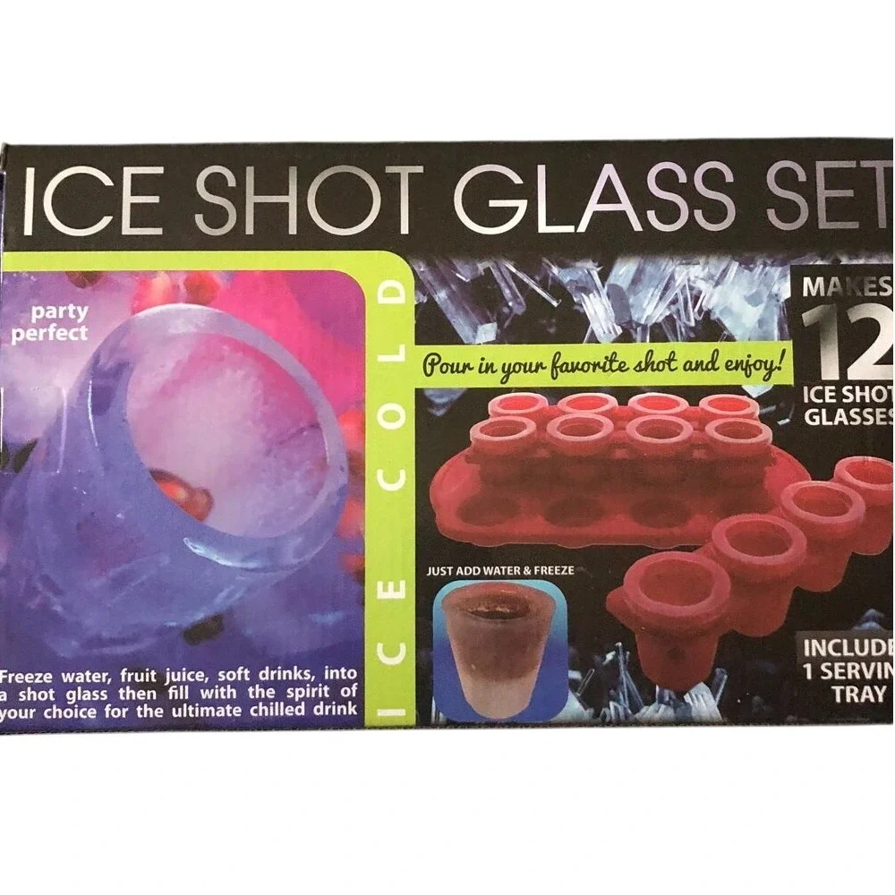 Ice Shot‎ Glass Set Makes 12 Party Perfect Cold Drinks Tray Included